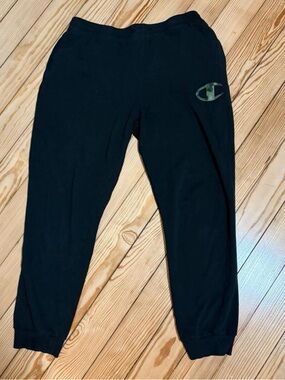 Champion Kids Black Sweatpants with Camo Logo